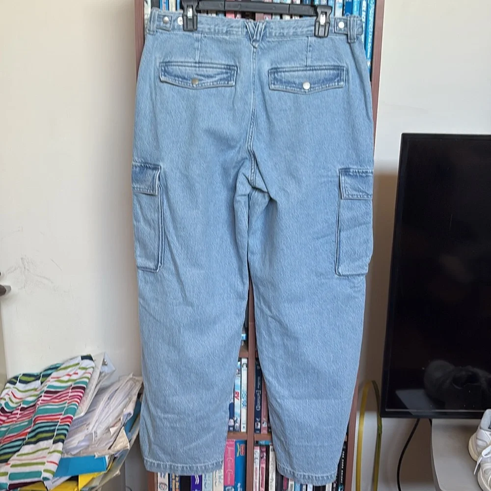 NWT Madewell Low-Slung Straight Cargo Light Wash Jeans Sz 30 - Picture 10 of 15